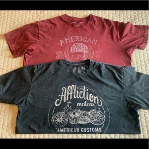 2 American Customs by Affliction shirts sz: 3 XXXL